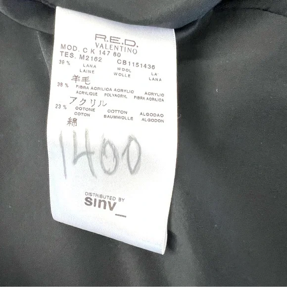 RED VALENTINO Wool Blend Multicolor Mid Length Double Breasted Pea Coat Sz 42 - Picture 15 of 16